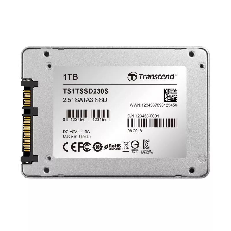 TRANSCEND SSD 230s 1TB 2.5in SATA III 6Gb/s TLC alumiinikotelo