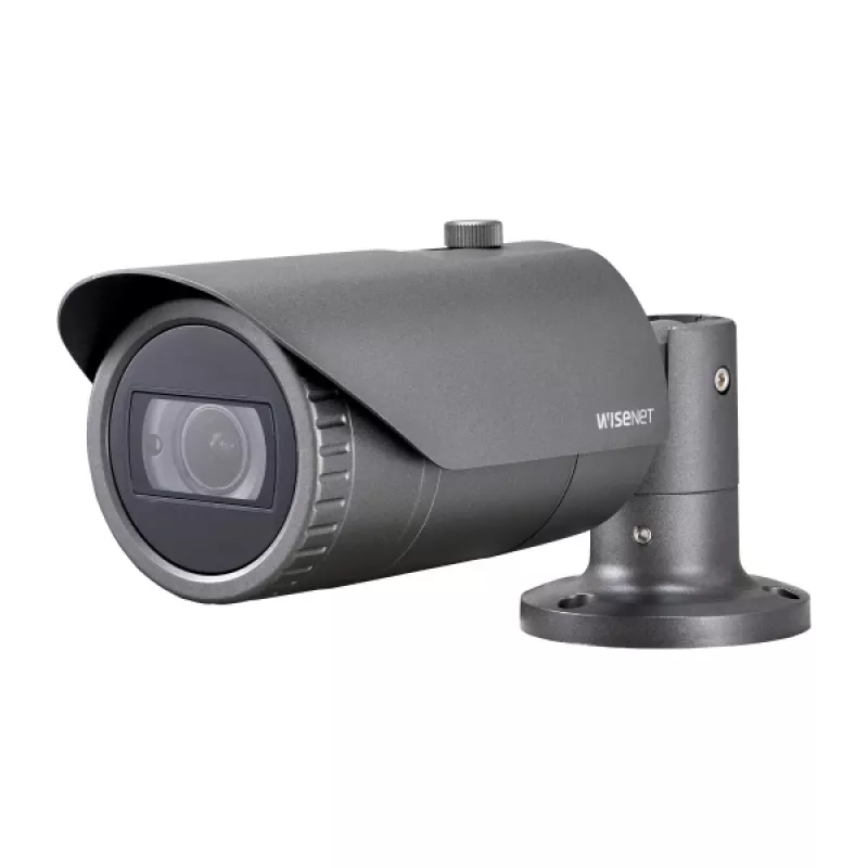 Hanwha Vision QNO-7082R WiseNet Q ulkokäyttöön tarkoitettu IP-putkikamera, 4 MP, 3,2–10 mm, 3,1-kertainen optinen zoom, päivä/yö, harmaa