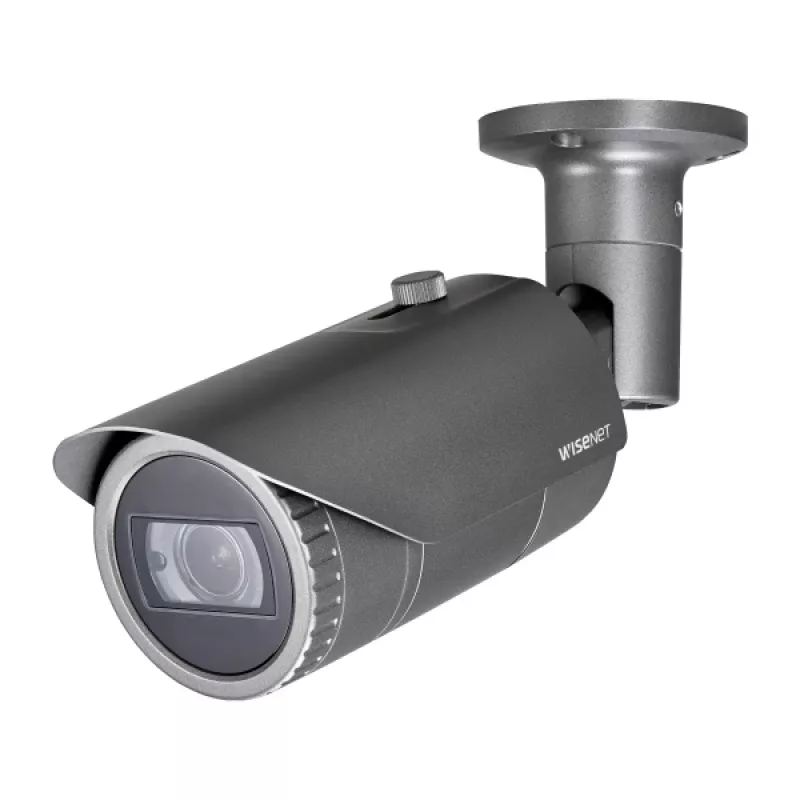 Hanwha Vision QNO-7082R WiseNet Q ulkokäyttöön tarkoitettu IP-putkikamera, 4 MP, 3,2–10 mm, 3,1-kertainen optinen zoom, päivä/yö, harmaa