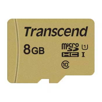 TRANSCEND Micro-SDHC-kortti 500s 8 GB UHS-I U1 MLC adapterilla
