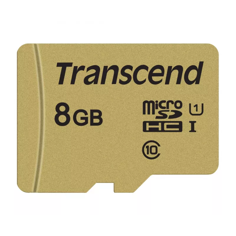 TRANSCEND Micro-SDHC-kortti 500s 8 GB UHS-I U1 MLC adapterilla