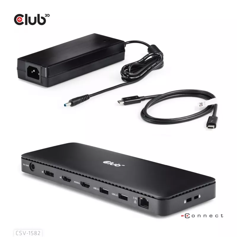 CLUB3D Thunderbolt™ 4 Certified 12-in-1-telakointiasema