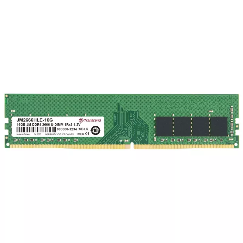 Transcend JetRAM JM2666HLE-16G 16 GB DDR4 2666 MHz U-DIMM 288-nastainen CL19 muistimoduuli