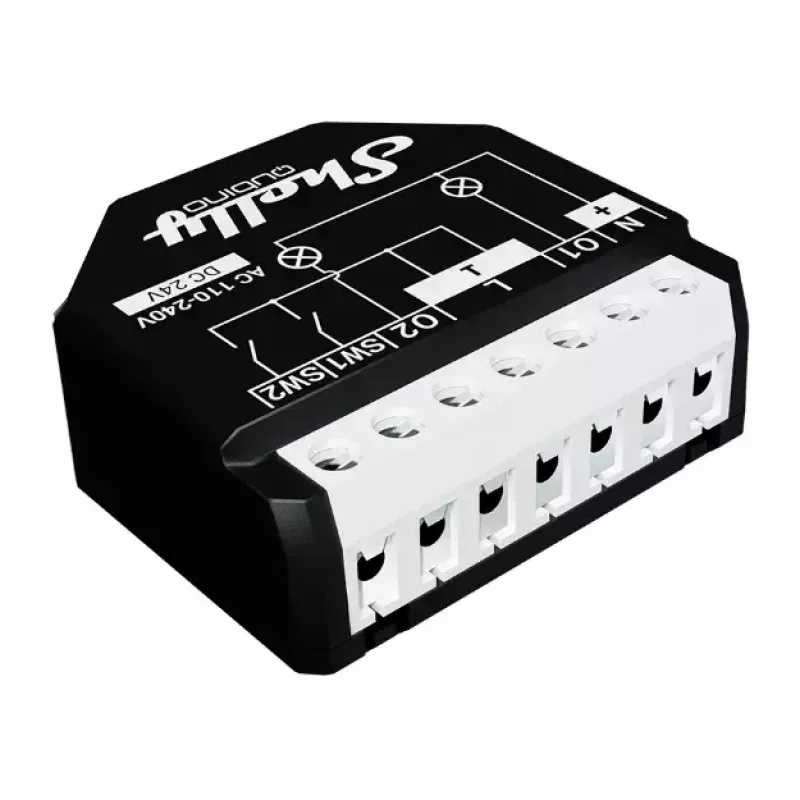 Älykytkin Shelly WAVE 2PM musta (Shelly) — langaton Z-Wave, 16 A, 110–240 V, 868,4 MHz