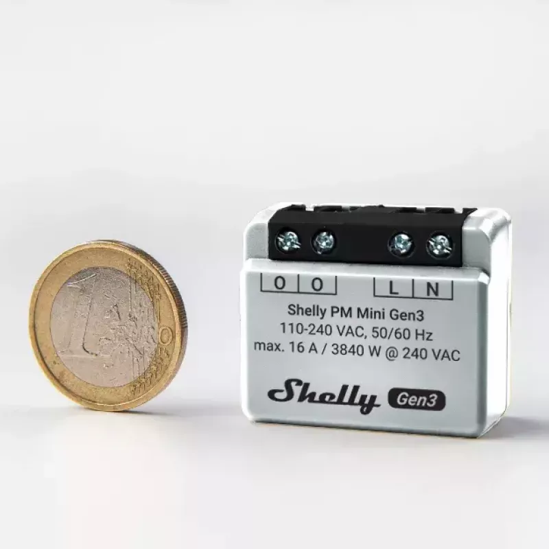 Älykytkin Shelly PM Mini Gen3 langaton 110-240V 1,2W