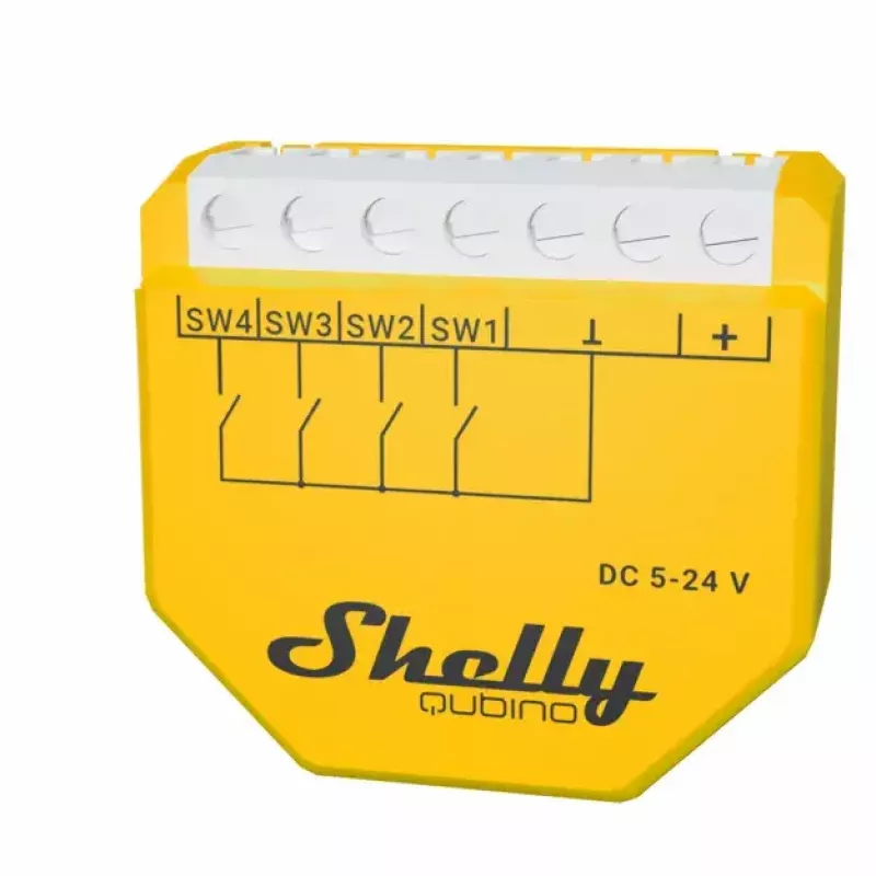 Älykytkin Shelly Qubino Wave i4 DC keltainen langaton 5-24V