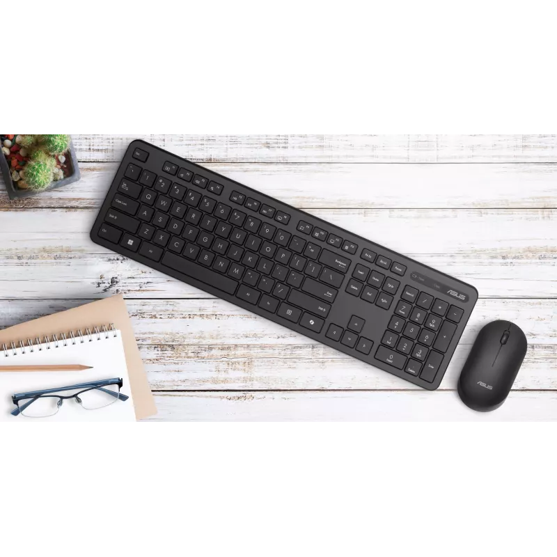 ASUS CW100 näppäimistö hiiri mukana yleiskäyttö RF langaton + USB musta