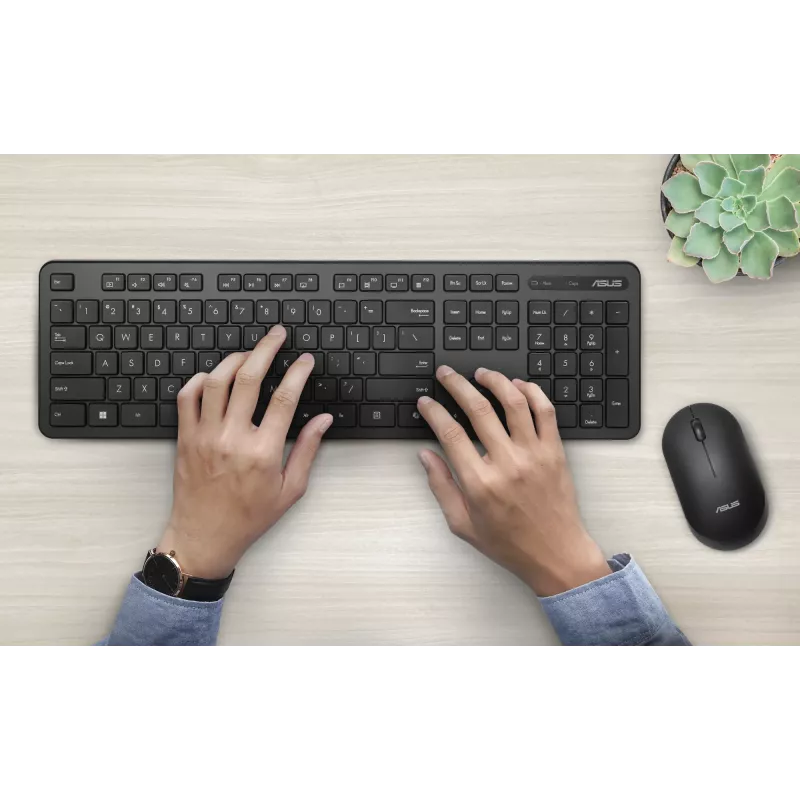 ASUS CW100 näppäimistö hiiri mukana yleiskäyttö RF langaton + USB musta