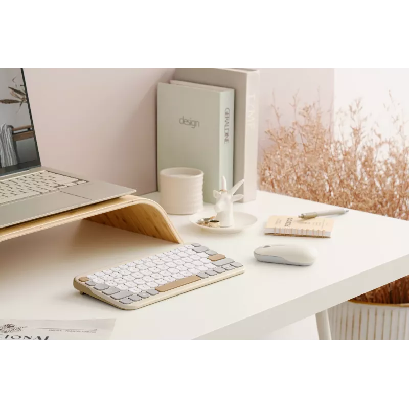 ASUS Marshmallow KW100 näppäimistö langaton Bluetooth QWERTZ beige harmaa valkoinen