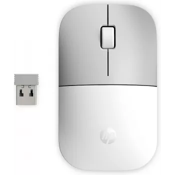 HP Z3700 keramiikka valkoinen langaton hiiri, molempikätinen, optinen, RF Wireless, 1200 DPI, hopea, valkoinen