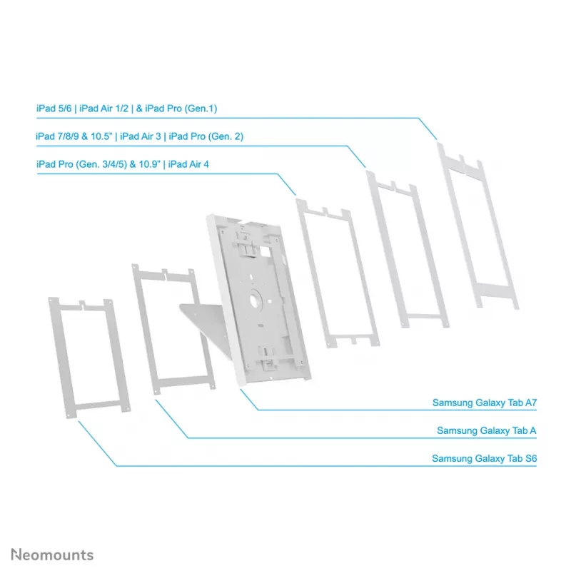 Neomounts DS15-630WH1 tabletin teline pöytään ja seinään 9,7-11 tuuman - lukittava