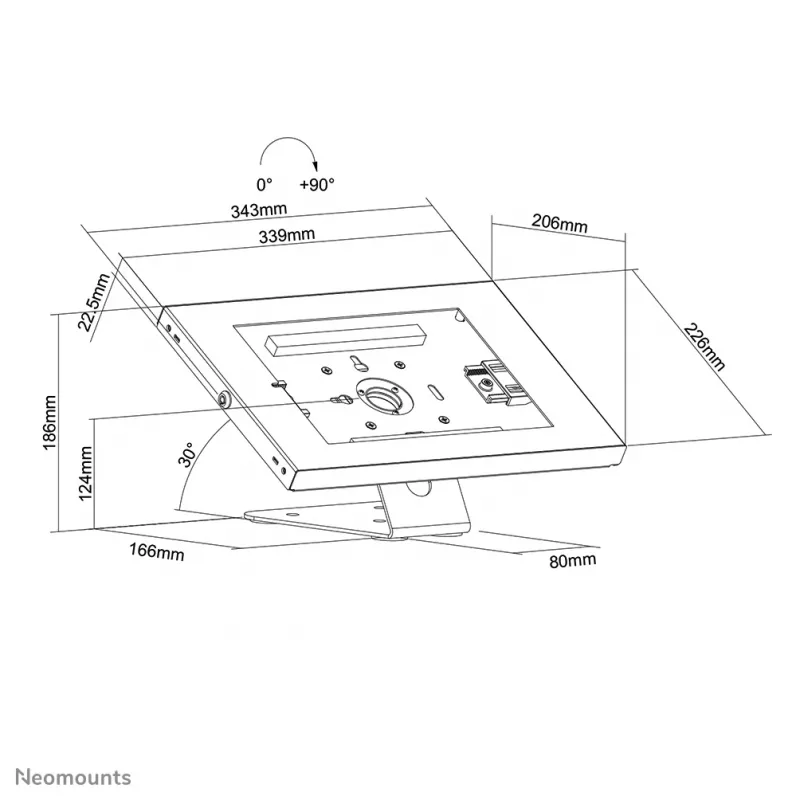 Neomounts DS15-630WH1 tabletin teline pöytään ja seinään 9,7-11 tuuman - lukittava