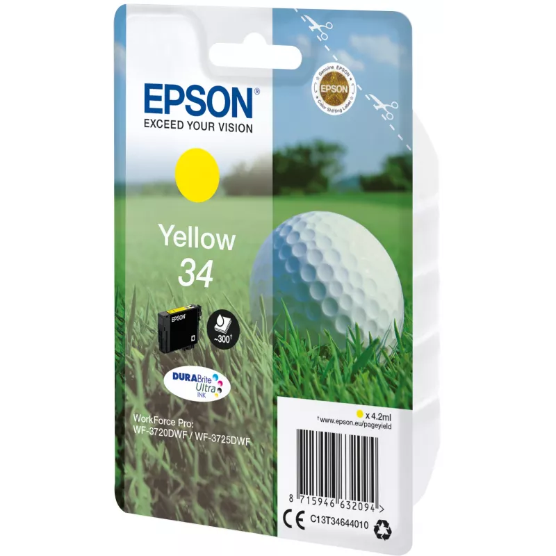 Epson Golfball yksittäispakkaus keltainen 34 DURABrite Ultra muste