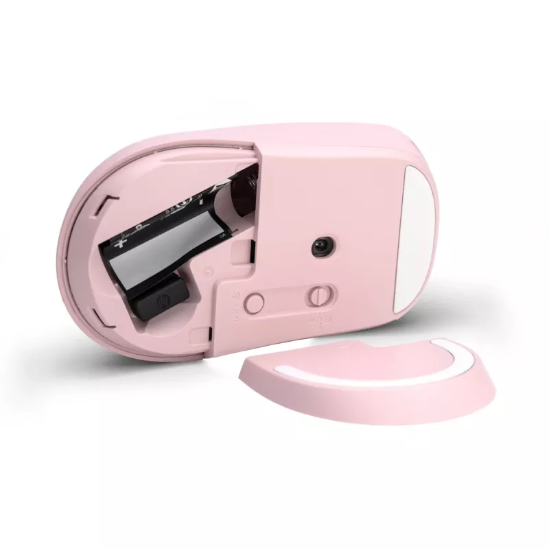 HP 400 hiljainen vaaleanpunainen langaton hiiri, molempikätinen, RF Wireless + Bluetooth, 6000 DPI, vaaleanpunainen