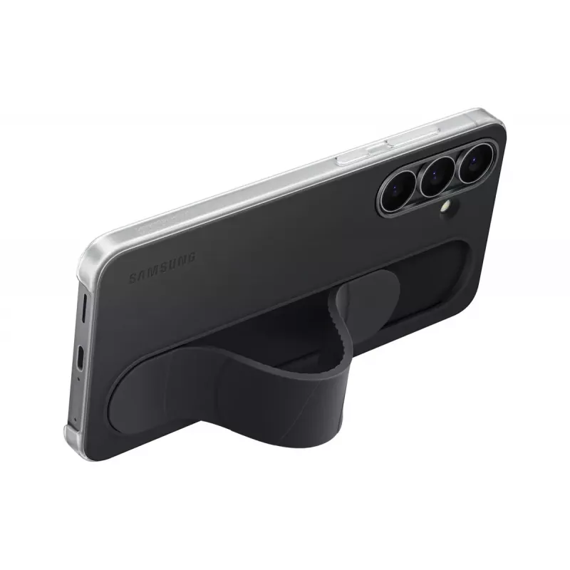 Protective Standing Grip -kotelo Samsung Galaxy S25 FE:lle, musta, pöytäteline