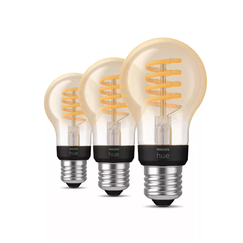 Philips Hue White Ambiance E27 A60 hehkulankalamppu, älylamppu, 7 W, 550 lm, 3 kpl