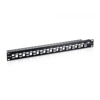 Equip 24-porttinen Keystone Cat.6A suojattu patch-paneeli, musta