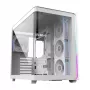 FSP M580-WP Plus Midi Tower -tietokonekotelo, ATX, ARGB, karkaistu lasi, valkoinen