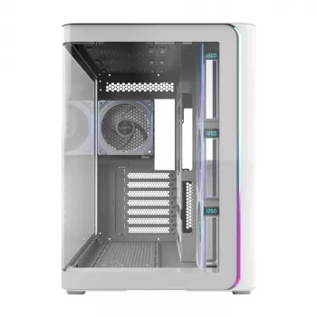 FSP M580-WP Plus -kotelo Midi-Tower mITX, mATX valkoinen ARGB, Midi-Tower, PC, valkoinen, ATX, micro ATX, Mini-ITX, lasi, SPCC, 16 cm
