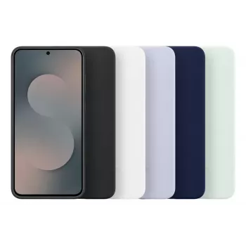 Silikonikuori Samsung Galaxy S25 FE — vaaleansininen, 6,7 tuuman näytölle, mikrofiber-sisävuori