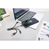 DIGITUS USB-latauskaapeli USB A – Lightning+Micro B+Type-C M/M/M/M 15 cm 3-in-1-kaapeli, puuvilla, CE, musta