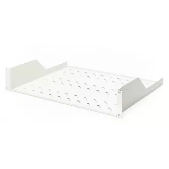 DIGITUS 2U räkkiin asennettava hylly kiinteästi asennettu tuuletettu, väri harmaa (RAL 7035), enintään 25 kg, 85x483x350 mm
