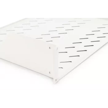 DIGITUS 2U räkkiin asennettava hylly kiinteästi asennettu tuuletettu, väri harmaa (RAL 7035), enintään 25 kg, 85x483x350 mm