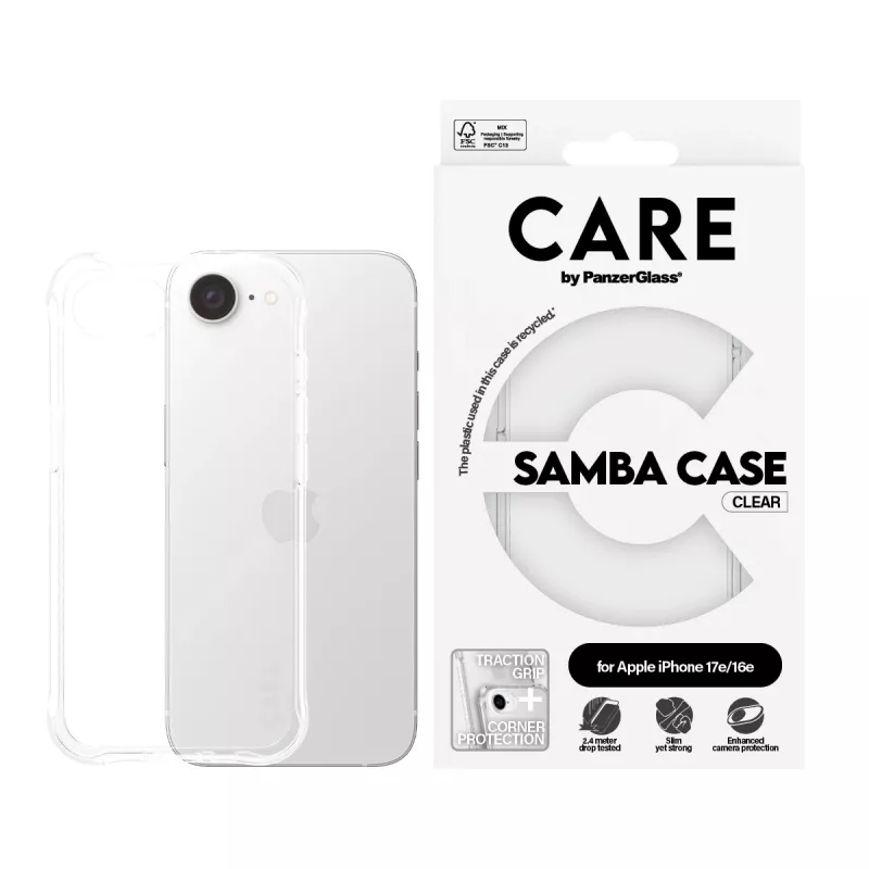 PanzerGlass CARE by -kuori muodikas kotelo Samba läpinäkyvä iPhone 16e