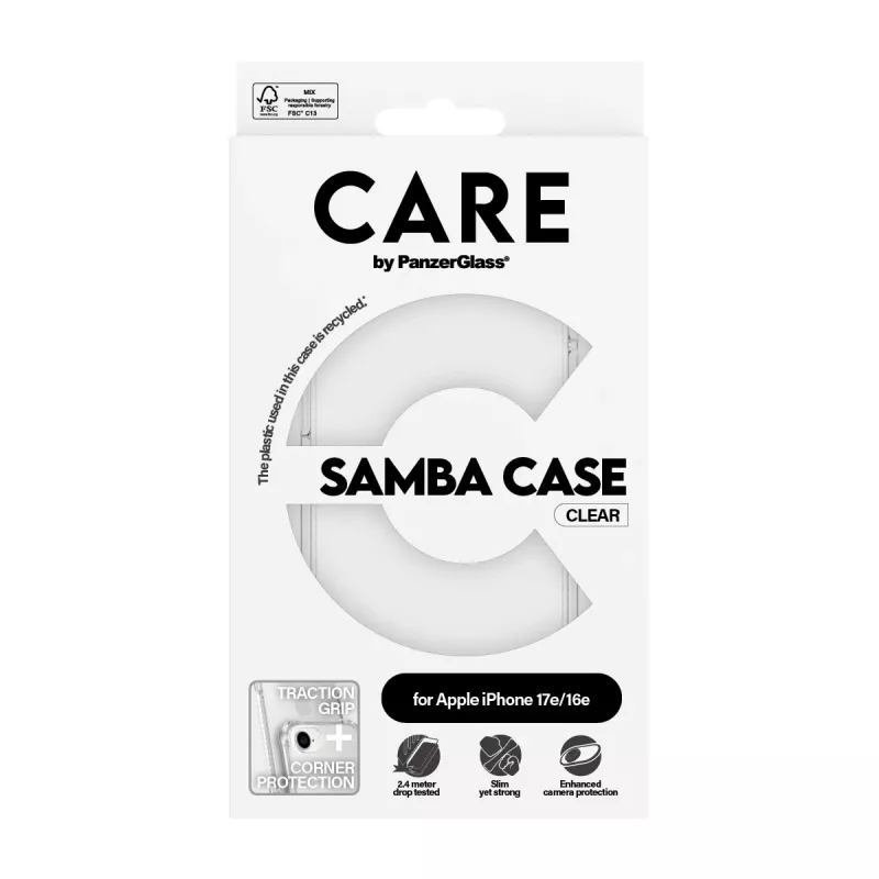 PanzerGlass CARE by -kuori muodikas kotelo Samba läpinäkyvä iPhone 16e