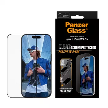PanzerGlass® näytönsuojakalvo iPhone 17 | iPhone 16 Pro | Ultra-Wide Fit FASTFIT IN-A-BOX