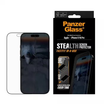 PanzerGlass ® Stealth näytönsuojakalvo iPhone 17 | iPhone 16 Pro | Ultra-Wide Fit FASTFIT IN-A-BOX