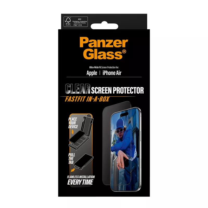 PanzerGlass ® näytönsuojakalvo iPhone Air | Ultra-Wide Fit FASTFIT IN-A-BOX