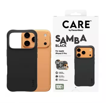 Suojakotelo PanzerGlass CARE by Fashionable Case Samba Black MagSafe-yhteensopiva iPhone 17 Pro