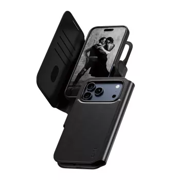 PanzerGlass CARE Feature Case Tango MagSafe -suojakotelo ja korttipaikka iPhone 17 Pro Maxille, musta