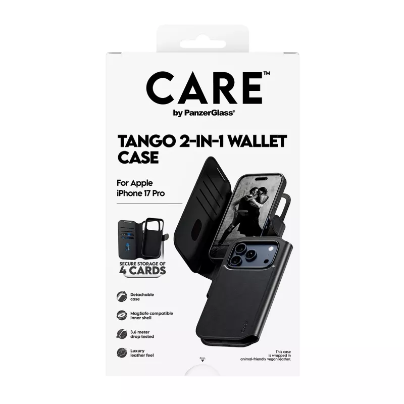 PanzerGlass CARE™ by ® Tango 2-in-1 -lompakkokotelo MagSafe-yhteensopiva iPhone 17 Pro