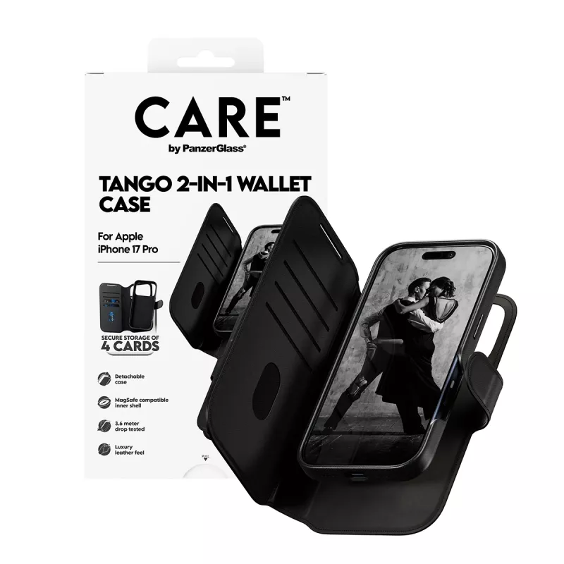 PanzerGlass CARE™ by ® Tango 2-in-1 -lompakkokotelo MagSafe-yhteensopiva iPhone 17 Pro