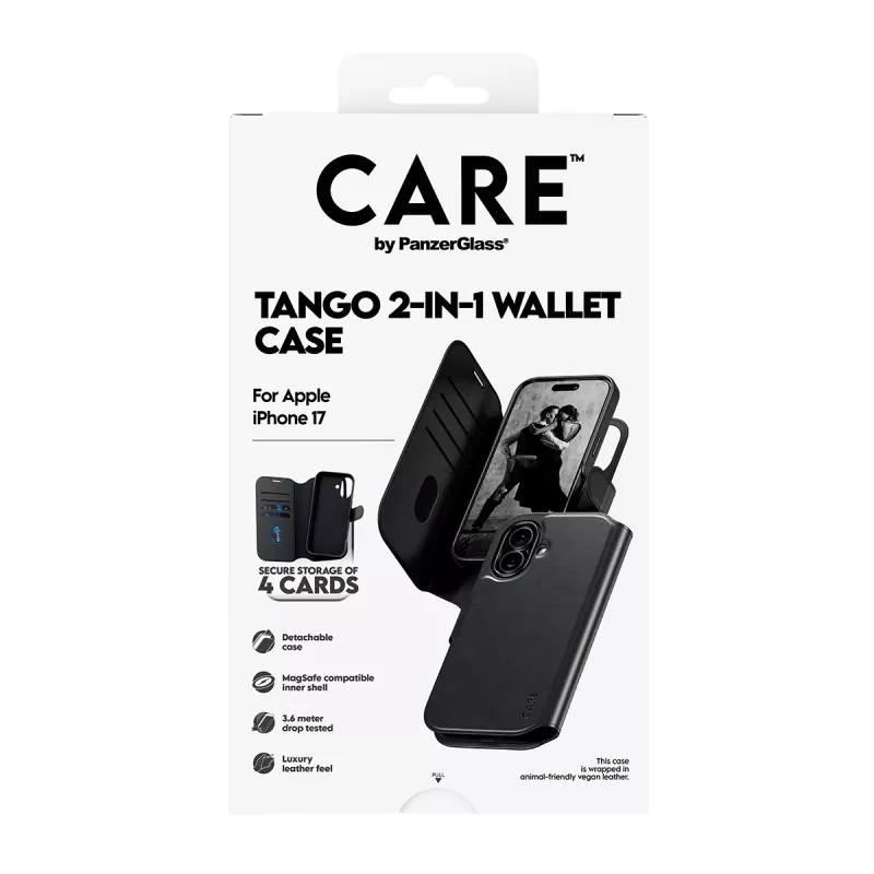 PanzerGlass CARE™ by ® Tango 2-in-1 -lompakkokotelo MagSafe-yhteensopiva iPhone 17