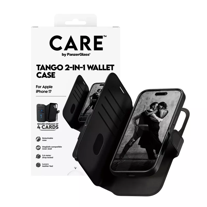PanzerGlass CARE™ by ® Tango 2-in-1 -lompakkokotelo MagSafe-yhteensopiva iPhone 17