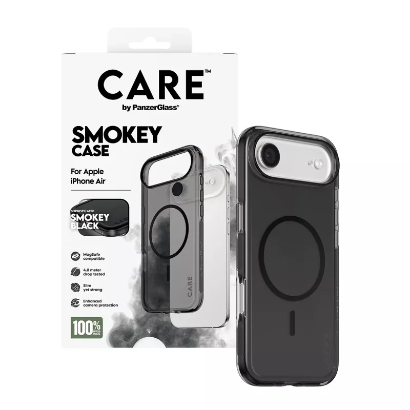 PanzerGlass CARE™ by ® Urban Explorer Case Smokey mustalla MagSafe -kotelo iPhone Air