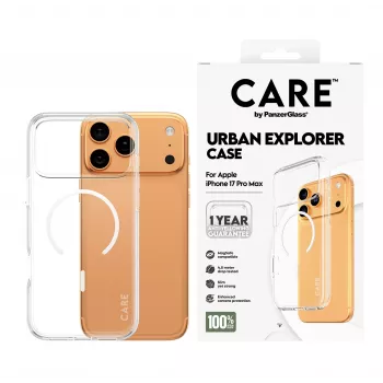 Suojakotelo PanzerGlass CARE by Flagship Case Transparent Urban Explorer White MagSafe-yhteensopiva iPhone 17 Pro Max