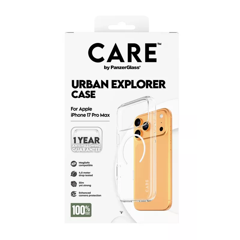 Suojakotelo PanzerGlass CARE by Flagship Case Transparent Urban Explorer White MagSafe-yhteensopiva iPhone 17 Pro Max