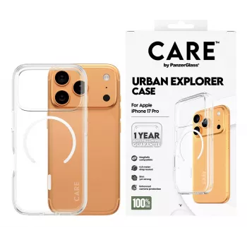 PanzerGlass CARE™ by ® Urban Explorer Case läpinäkyvä valkoinen MagSafe iPhone 17 Pro