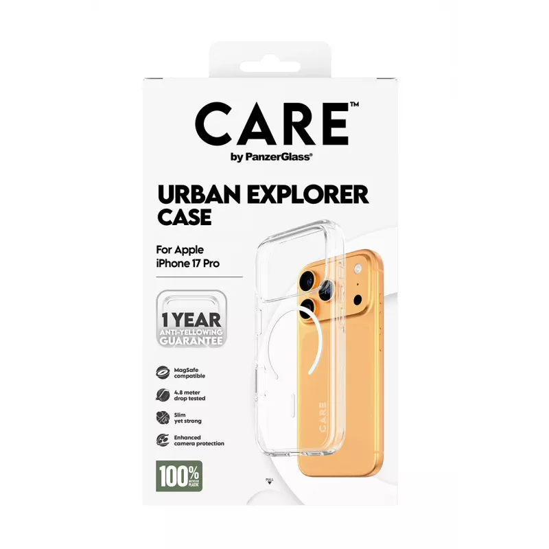 PanzerGlass CARE™ by ® Urban Explorer Case läpinäkyvä valkoinen MagSafe iPhone 17 Pro