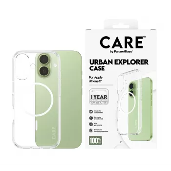 PanzerGlass CARE™ by ® Urban Explorer Case läpinäkyvä valkoinen MagSafe iPhone 17