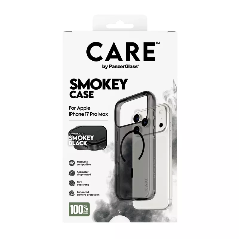 PanzerGlass CARE™ by ® Urban Explorer Case Smokey mustalla MagSafe -kotelo iPhone 17 Pro Max
