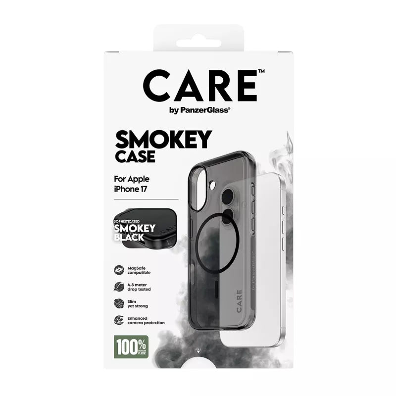 PanzerGlass CARE™ by ® Urban Explorer Case Smokey mustalla MagSafe -kotelo iPhone 17