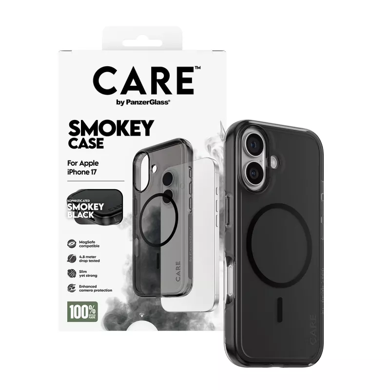 PanzerGlass CARE™ by ® Urban Explorer Case Smokey mustalla MagSafe -kotelo iPhone 17