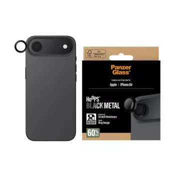 PanzerGlass Hoops -kameran linssinsuoja iPhone Air — karkaistu lasi, musta, naarmuuntumaton ja iskunkestävä