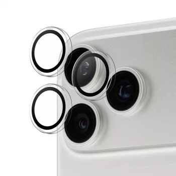 PanzerGlass Hoops -kameransuoja läpinäkyvä iPhone 17 Pro / 17 Pro Max / 16 Pro / 16 Pro Max, karkaistu lasi, silikoni, 1 kpl