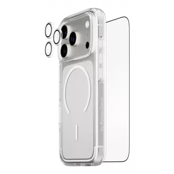 PanzerGlass CARE 3-in-1 Flagship Explorer -näytönsuojauspaketti iPhone 17 Pro – karkaistu lasi, PET, silikoni, läpinäkyvä